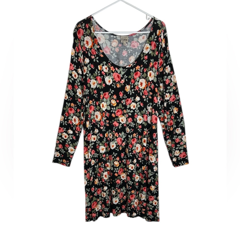 Como Vintage Size XL Fit And Flare Feminine Floral Background Print Dress